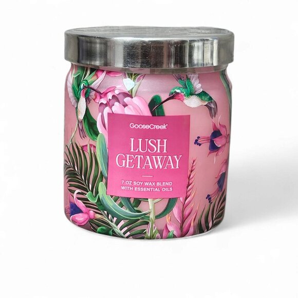 GooseCreek Lush Getaway Soy Wax Essential Oils Jar Candle NEW - Picture 2 of 5